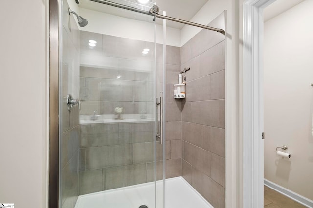 813 Elgon Walk Dr, Fountain Inn, SC 29644 - full bath featuring a shower stall and baseboards