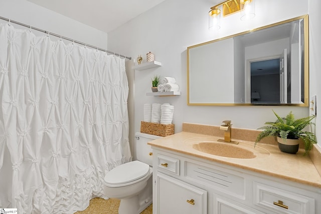 207 White Water Ct, Greer, SC 29650 - bathroom featuring vanity, toilet, and a shower with curtain