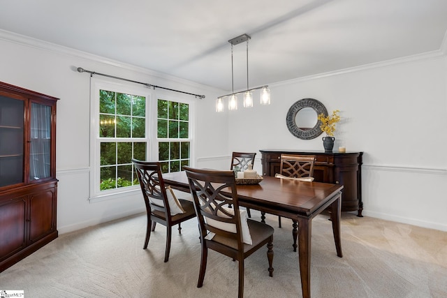 207 White Water Ct, Greer, SC 29650 - dining area featuring light carpet, crown molding, and baseboards