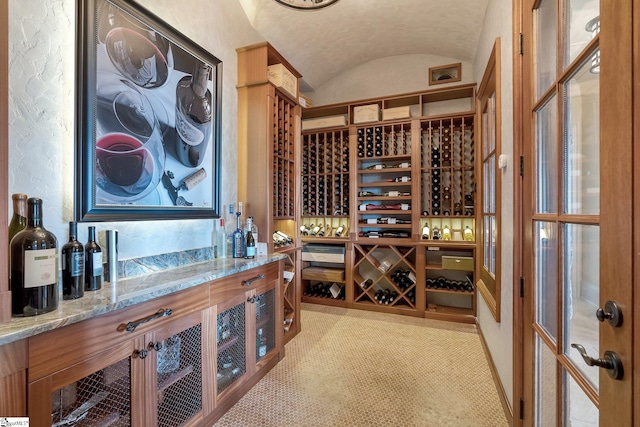 58 Wild Ginger Rd, Landrum, SC 29356 - wine cellar with lofted ceiling and carpet floors