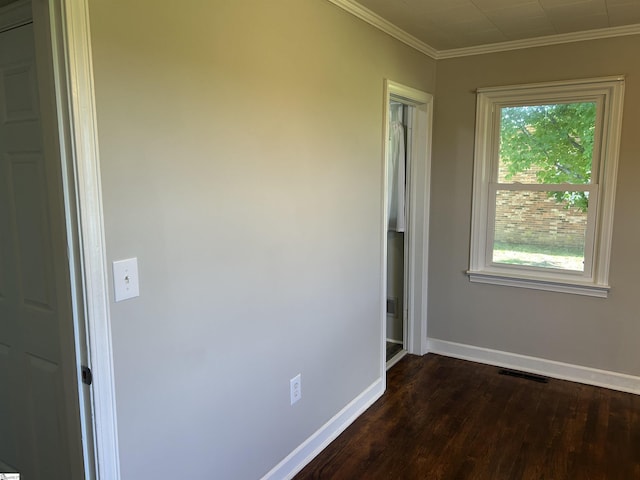 325 Byrnes St, Joanna, SC 29351 - unfurnished room with dark wood-type flooring, baseboards, and ornamental molding