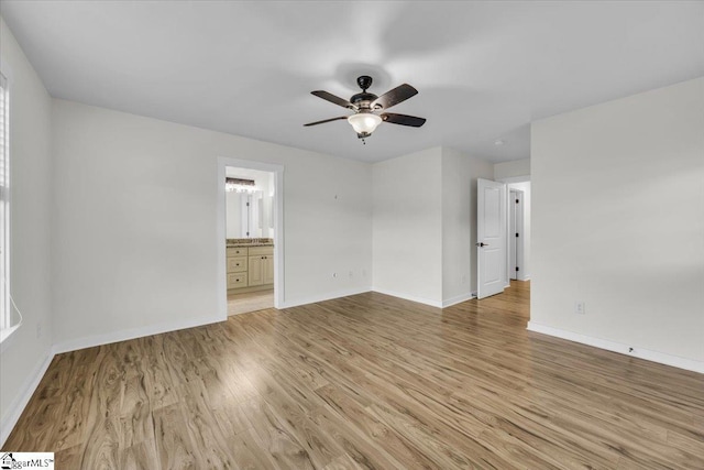624 Renita Dr, Boiling Springs, SC 29316 - empty room featuring ceiling fan, light wood finished floors, and baseboards