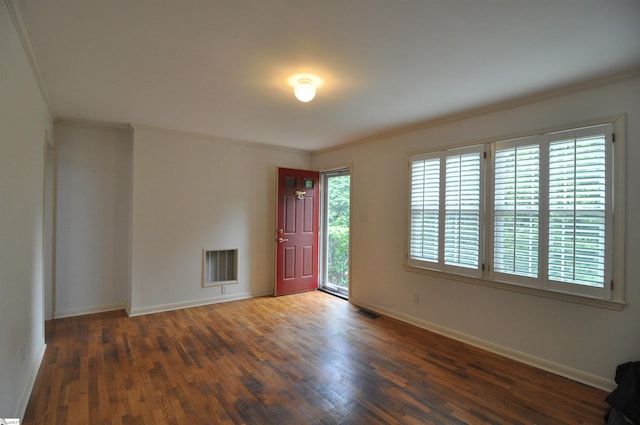 105 S Oakleaf Dr, Landrum, SC 29356 - empty room with ornamental molding, wood finished floors, and baseboards