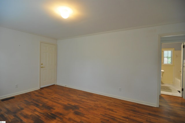 105 S Oakleaf Dr, Landrum, SC 29356 - empty room featuring dark wood-style flooring, ornamental molding, and baseboards