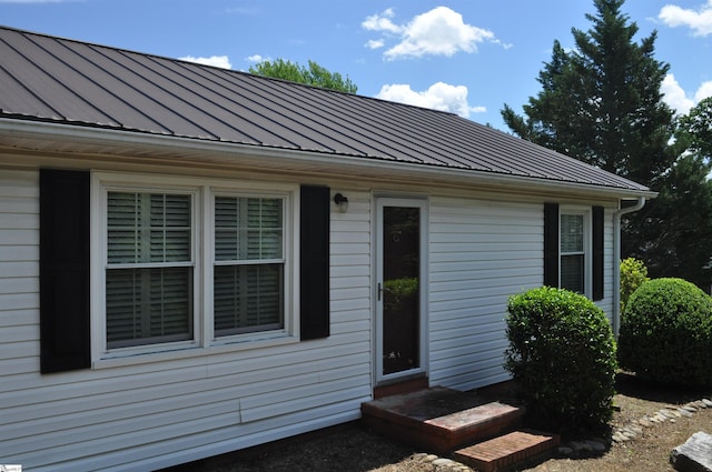 105 S Oakleaf Dr, Landrum, SC 29356 - property entrance with metal roof and a standing seam roof