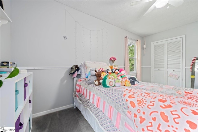116 Kennedy St, Easley, SC 29642 - carpeted bedroom featuring baseboards, ceiling fan, and a closet