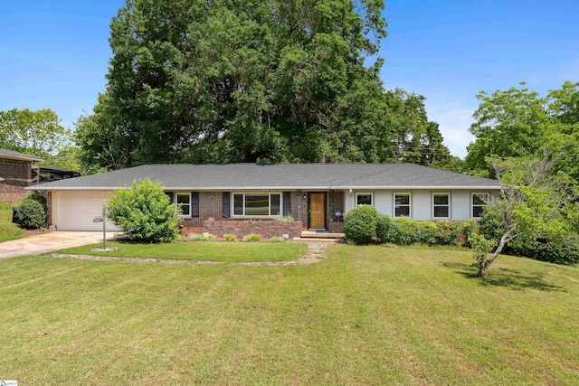 2807 Bellview Rd, Anderson, SC 29621 - ranch-style home with an attached garage, concrete driveway, and a front lawn