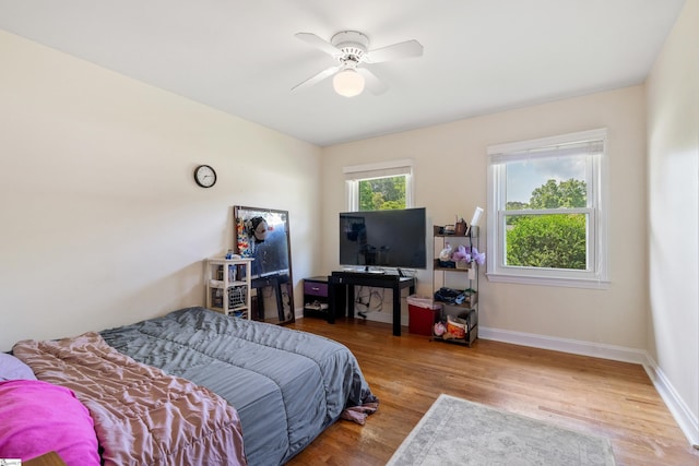 2807 Bellview Rd, Anderson, SC 29621 - bedroom with wood finished floors, baseboards, and ceiling fan