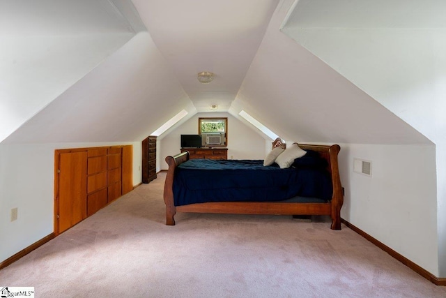 345 P Cromer Rd, Abbeville, SC 29620 - bedroom featuring light colored carpet, lofted ceiling, and baseboards