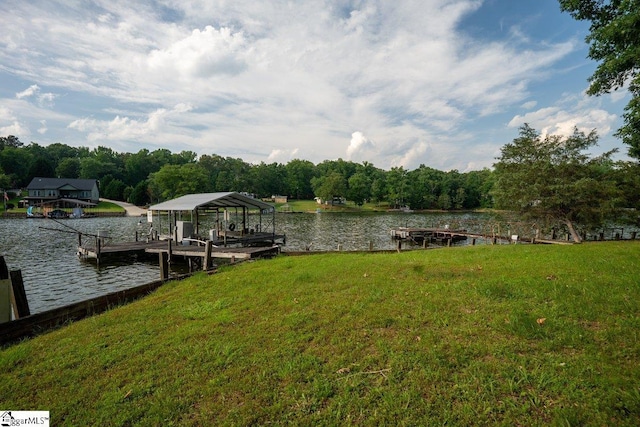 345 P Cromer Rd, Abbeville, SC 29620 - dock with a water view and a lawn