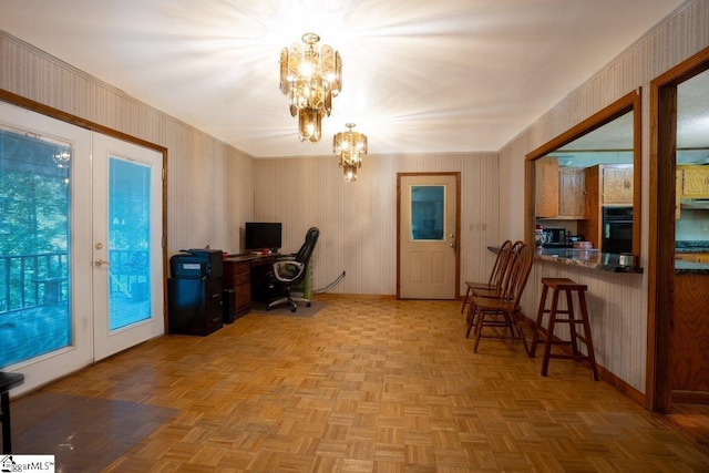 345 P Cromer Rd, Abbeville, SC 29620 - office area with a chandelier