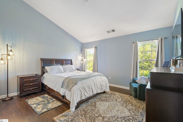 9 Hollow Tree Way, Greenville, SC 29605 - bedroom with baseboards, multiple windows, wood finished floors, and high vaulted ceiling