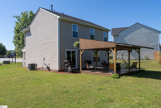 9 Hollow Tree Way, Greenville, SC 29605 - rear view of property with central air condition unit, a lawn, a gazebo, and a patio area