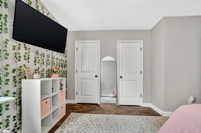 105 Devonfield Dr, Greer, SC 29651 - bedroom with dark wood-style floors and baseboards