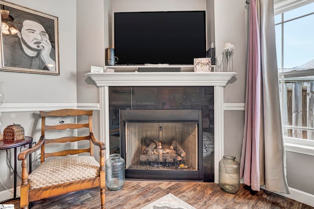 105 Devonfield Dr, Greer, SC 29651 - detailed view of a fireplace and wood finished floors