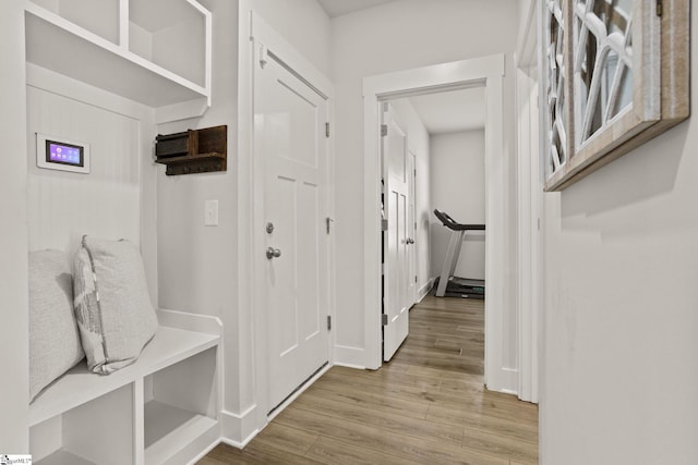117 Hazelcroft Dr, Fountain Inn, SC 29644 - mudroom with wood finished floors and baseboards