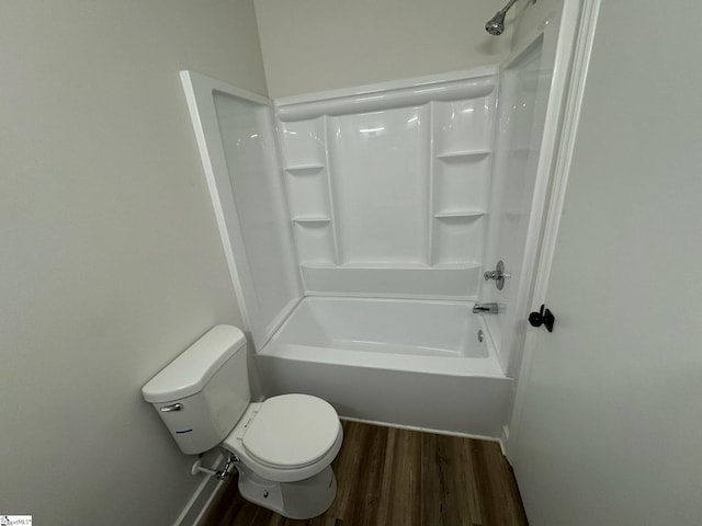 205 Magnolia St, Gaffney, SC 29340 - full bathroom featuring wood finished floors, toilet, and shower / tub combination