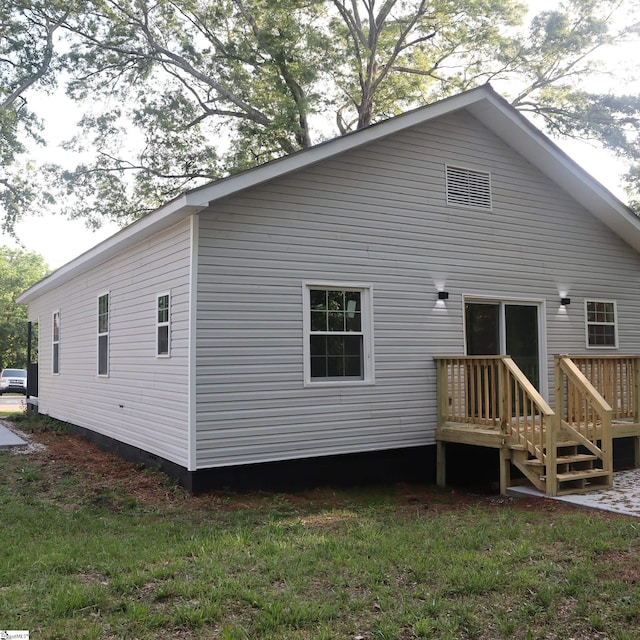 205 Magnolia St, Gaffney, SC 29340 - rear view of property featuring a wooden deck