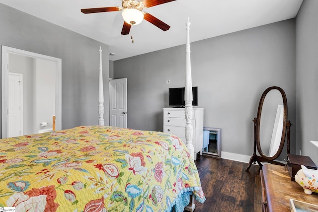 103 Circle Grove Ct, Greer, SC 29650 - bedroom featuring dark wood-style flooring, a ceiling fan, and baseboards