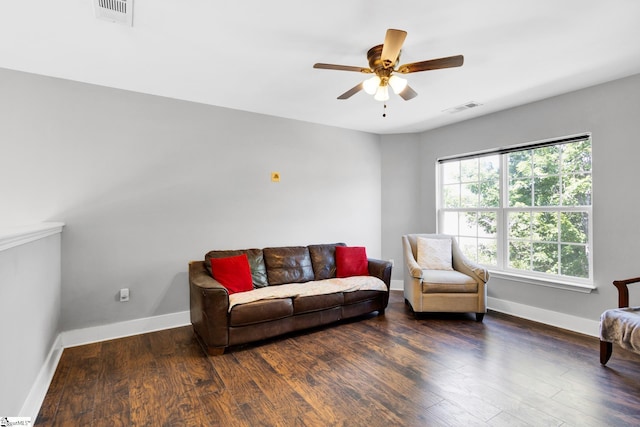 103 Circle Grove Ct, Greer, SC 29650 - living area with a ceiling fan, wood finished floors, and baseboards