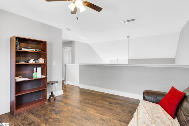 103 Circle Grove Ct, Greer, SC 29650 - sitting room featuring a ceiling fan, wood finished floors, baseboards, and vaulted ceiling