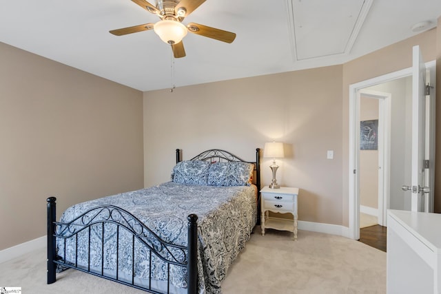 103 Circle Grove Ct, Greer, SC 29650 - bedroom with carpet floors, baseboards, ceiling fan, and attic access
