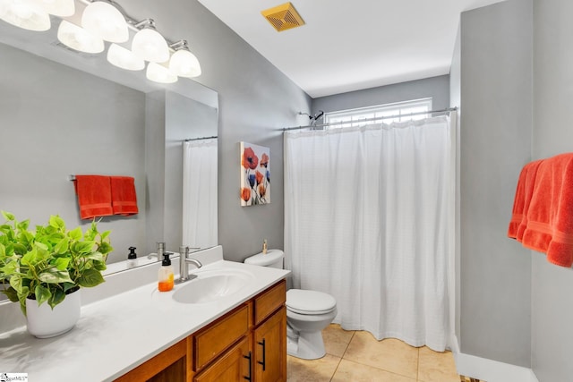 103 Circle Grove Ct, Greer, SC 29650 - bathroom featuring toilet, vanity, tile patterned flooring, and a shower with shower curtain