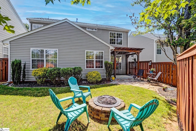 103 Circle Grove Ct, Greer, SC 29650 - rear view of property with an outdoor fire pit, a pergola, and a patio
