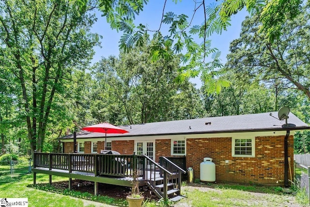 3 Creighton Ct, Taylors, SC 29687 - back of house featuring brick siding and a deck