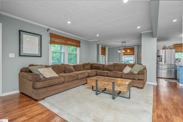 110 Sycamore Dr, Mauldin, SC 29662 - living area featuring crown molding, wood finished floors, recessed lighting, and baseboards