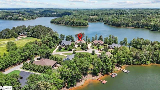 135 Neal Pointe Dr, Chesnee, SC 29323 - aerial view of a heavily wooded area and a nearby body of water