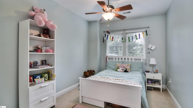 225 Highgrove Ct, Simpsonville, SC 29681 - bedroom featuring light carpet, baseboards, and ceiling fan