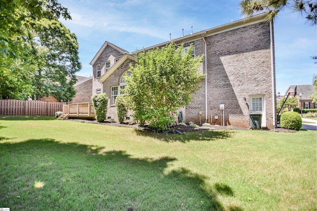 225 Highgrove Ct, Simpsonville, SC 29681 - rear view of property with brick siding and a deck