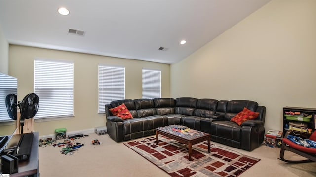 225 Highgrove Ct, Simpsonville, SC 29681 - carpeted living area featuring recessed lighting