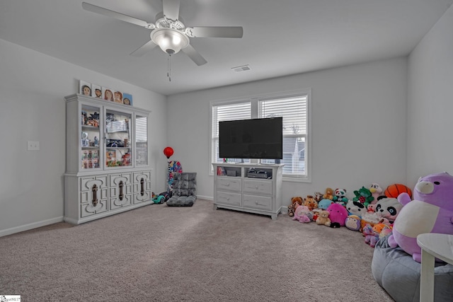 105 Ella B Ln, Easley, SC 29640 - playroom with carpet, ceiling fan, and baseboards