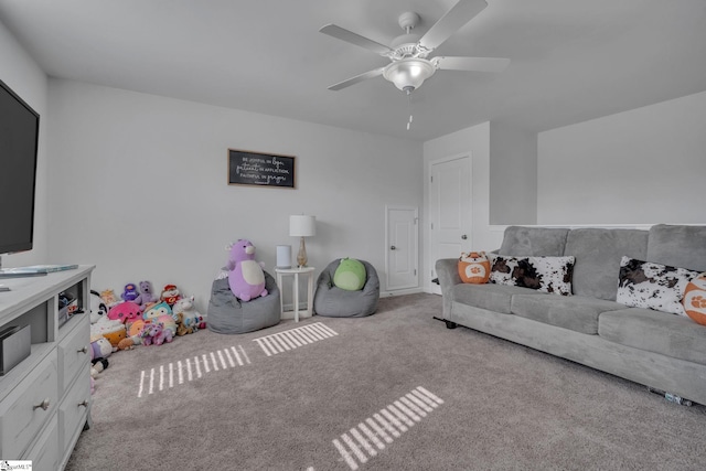 105 Ella B Ln, Easley, SC 29640 - carpeted living area with a ceiling fan