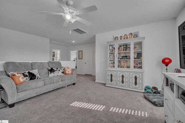 105 Ella B Ln, Easley, SC 29640 - carpeted living area with a ceiling fan