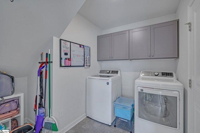 105 Ella B Ln, Easley, SC 29640 - washroom with washing machine and clothes dryer, cabinet space, and baseboards