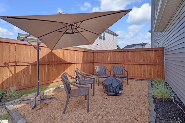 105 Ella B Ln, Easley, SC 29640 - fenced backyard with an outdoor fire pit