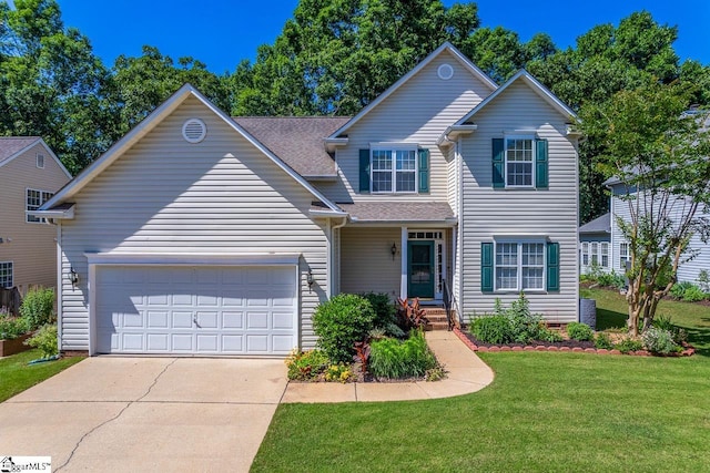 122 N Orchard Farms Ave, Simpsonville, SC 29681 - traditional-style home featuring driveway, a garage, and a front lawn