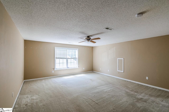 122 N Orchard Farms Ave, Simpsonville, SC 29681 - carpeted empty room with ceiling fan, a textured ceiling, baseboards, and a smoke detector