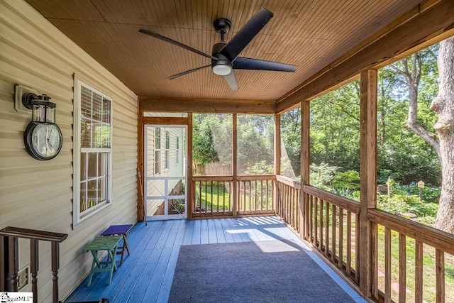 122 N Orchard Farms Ave, Simpsonville, SC 29681 - unfurnished sunroom featuring a ceiling fan