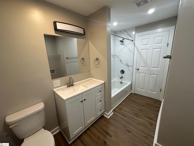 121 Pacolet Hwy, Gaffney, SC 29340 - full bathroom featuring vanity, toilet, wood finished floors, bathtub / shower combination, and baseboards