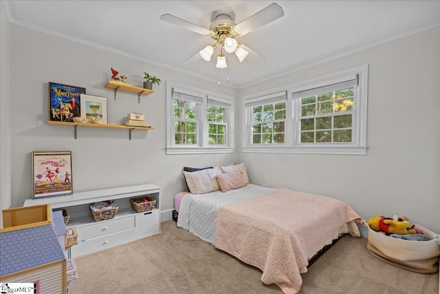 116 Twinbrook Dr, Greenville, SC 29607 - carpeted bedroom featuring ornamental molding and a ceiling fan