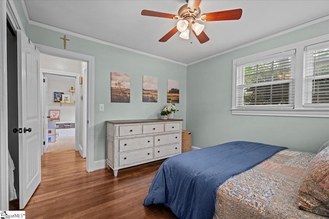 116 Twinbrook Dr, Greenville, SC 29607 - bedroom with wood finished floors, ornamental molding, and ceiling fan
