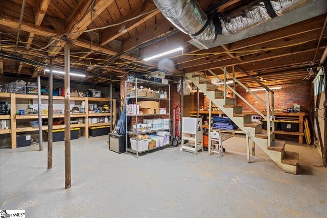 116 Twinbrook Dr, Greenville, SC 29607 - unfinished basement with stairway