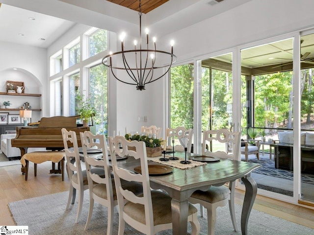 294 Lyman Lake Rd, Lyman, SC 29365 - dining space with light wood-type flooring and a chandelier