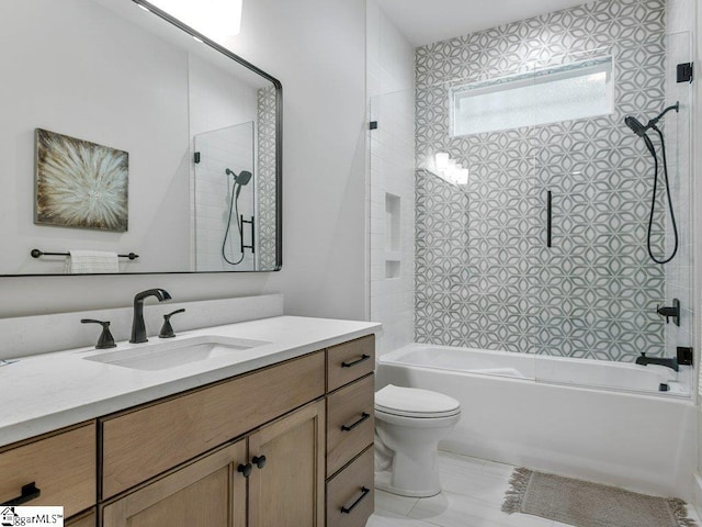294 Lyman Lake Rd, Lyman, SC 29365 - bathroom with vanity, toilet, and washtub / shower combination