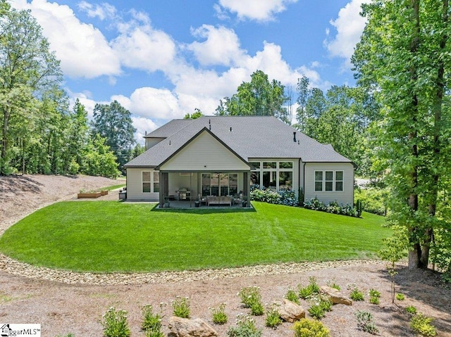 294 Lyman Lake Rd, Lyman, SC 29365 - back of house with a patio area, a yard, and a sunroom