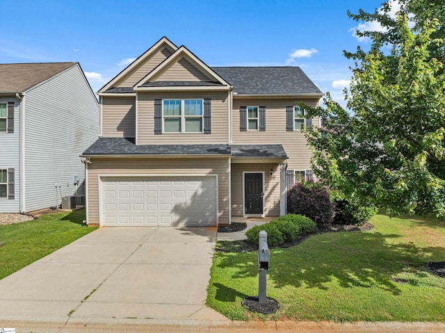 412 Kindletree Way, Simpsonville, SC 29680 - view of front of house featuring an attached garage, driveway, a front yard, and roof with shingles